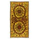 Silk Hand Embroidery Bed Cover, Vintage Tapestry, Yellow Color Suzani Fabric Wall Hanging