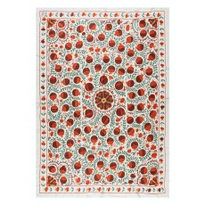 Embroidered Silk Wall Hanging. Modern Handmade Tapestry. Uzbek Bedspread