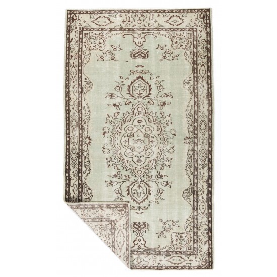 Hand Knotted Vintage Central Anatolian Area Rug in Shades of Light Green Hand Knotted Vintage Central Anatolian Area Rug in Shades of Light Green