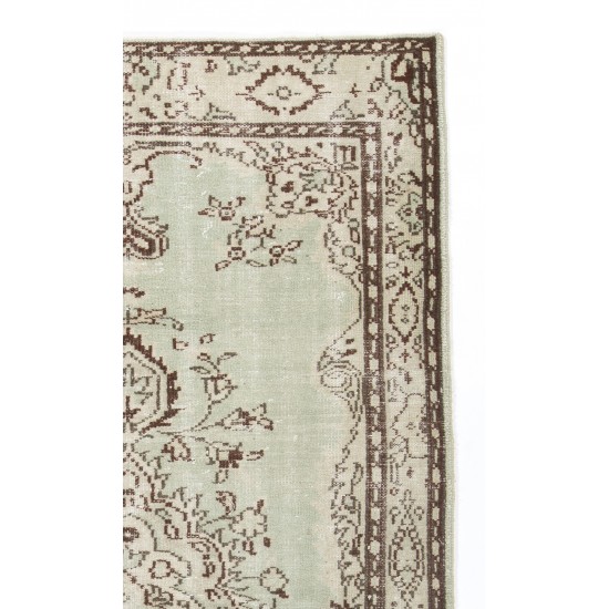 Hand Knotted Vintage Central Anatolian Area Rug in Shades of Light Green Hand Knotted Vintage Central Anatolian Area Rug in Shades of Light Green