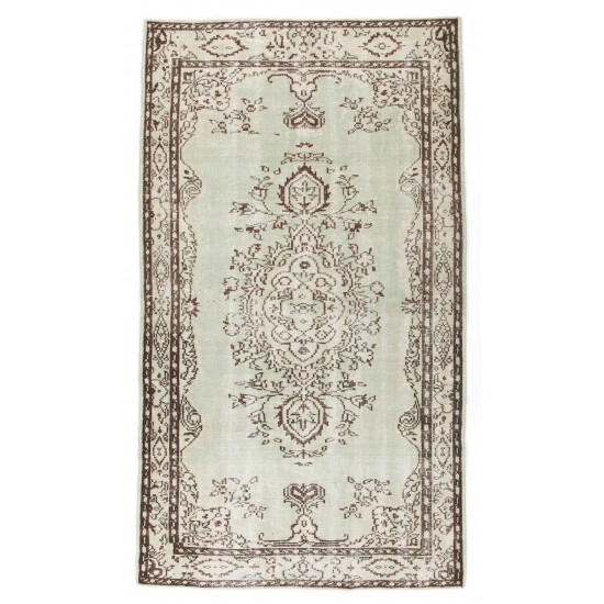 Hand Knotted Vintage Central Anatolian Area Rug in Shades of Light Green Hand Knotted Vintage Central Anatolian Area Rug in Shades of Light Green