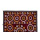 Gorgeous Silk Suzani Wall Hanging in Burgundy Red, Hand Embroidery Throw, Vintage Bedspread