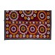 Gorgeous Silk Suzani Wall Hanging in Burgundy Red, Hand Embroidery Throw, Vintage Bedspread