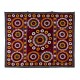 Gorgeous Silk Suzani Wall Hanging in Burgundy Red, Hand Embroidery Throw, Vintage Bedspread
