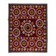 Gorgeous Silk Suzani Wall Hanging in Burgundy Red, Hand Embroidery Throw, Vintage Bedspread