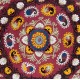 Vintage Uzbek Hand Embroidered Bed or Table Cover, Decorative Silk & Cotton Wall Hanging