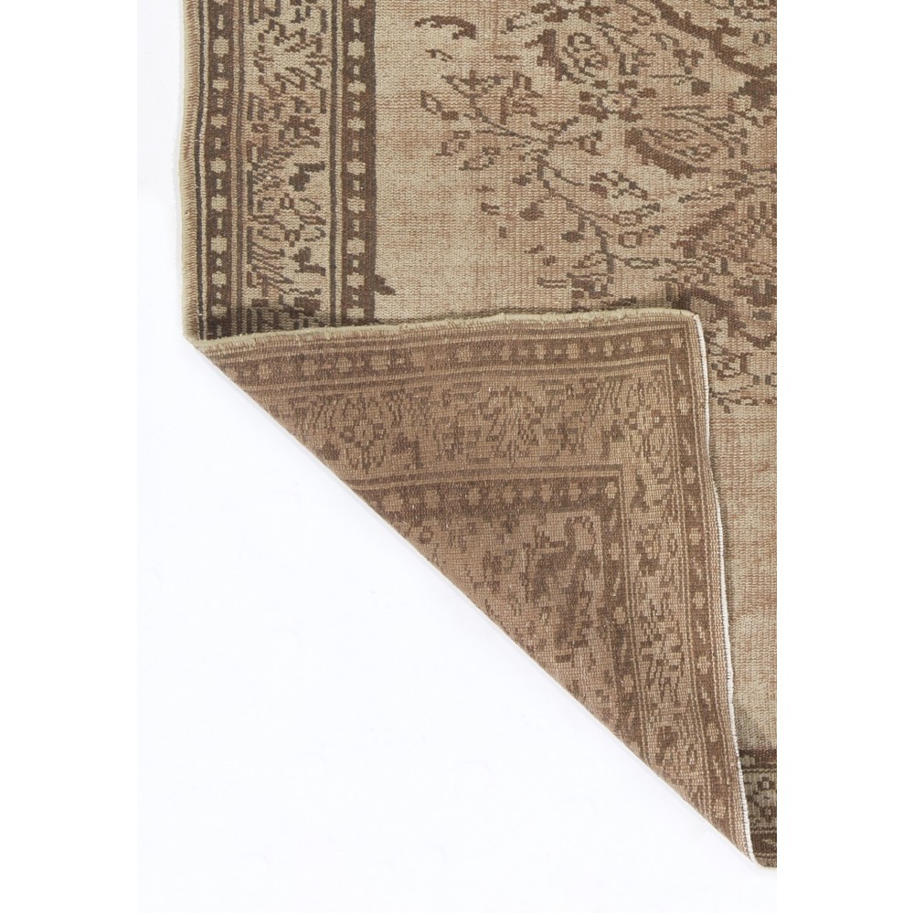 Hand Knotted Vintage Turkish Area Rug in Brown Colors