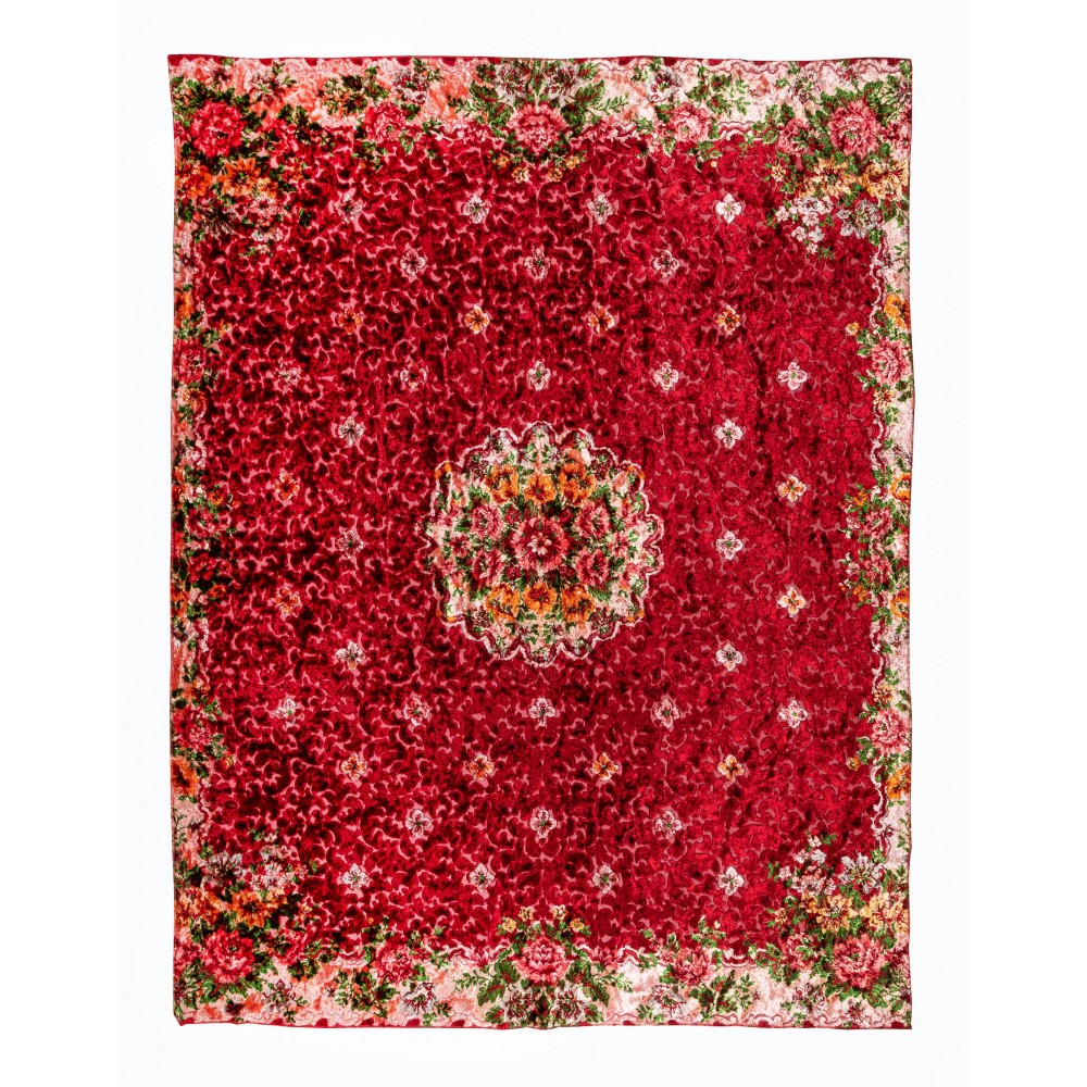 Vintage Floral Design Velvet Wall Hanging or Bed Cover