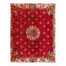 Floral Design Velvet Wall Hanging. Vintage Bed Cover