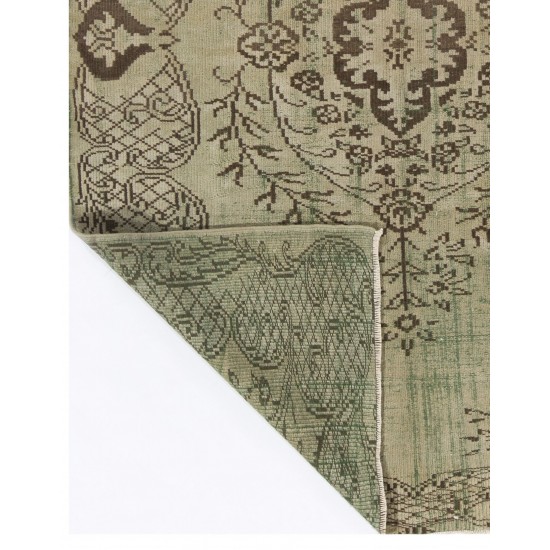Hand Knotted Vintage Central Anatolian Area Rug in Shades of Green Hand Knotted Vintage Central Anatolian Area Rug in Shades of Green