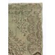 Hand Knotted Vintage Turkish Area Rug in Shades of Green