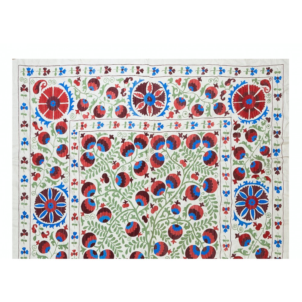 Contemporary Wall Decor, Needlework Wall Art, Embroidered Suzani Wall Hanging, Uzbek Tapestry
