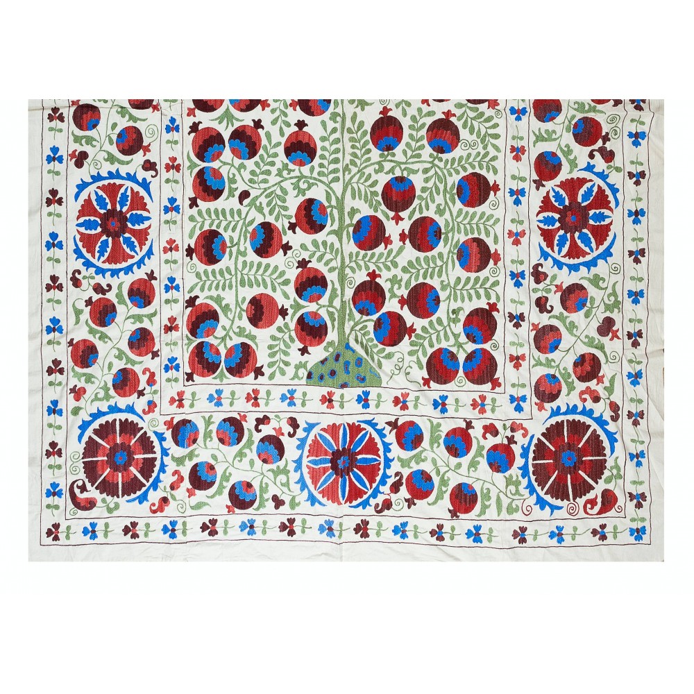 Contemporary Wall Decor, Needlework Wall Art, Embroidered Suzani Wall Hanging, Uzbek Tapestry
