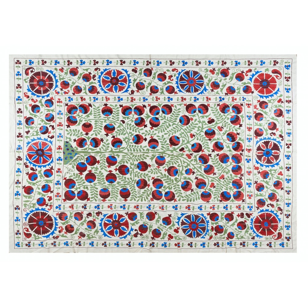 Contemporary Wall Decor, Needlework Wall Art, Embroidered Suzani Wall Hanging, Uzbek Tapestry