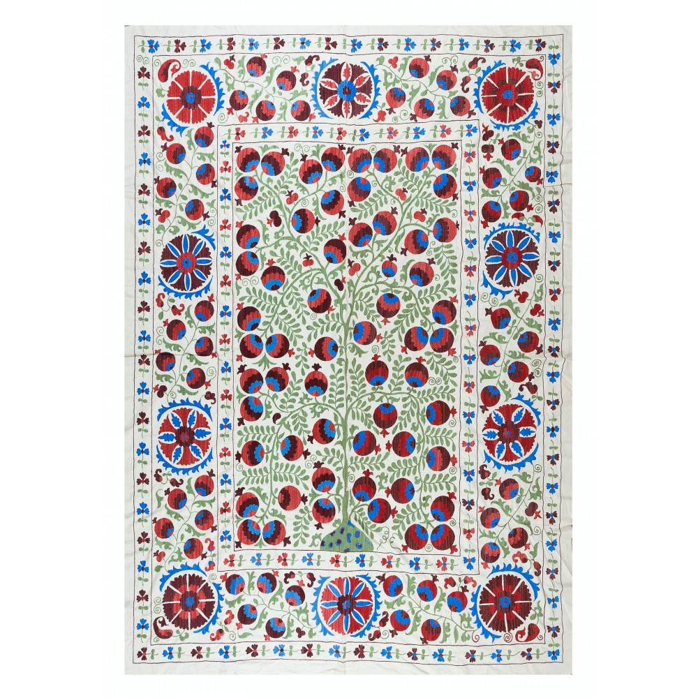 Contemporary Wall Decor, Needlework Wall Art, Embroidered Suzani Wall Hanging, Uzbek Tapestry