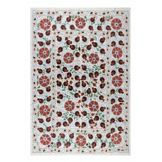 Silk Hand Embroidered Suzani Bed Cover. New Traditional Wall Hanging from Uzbekistan