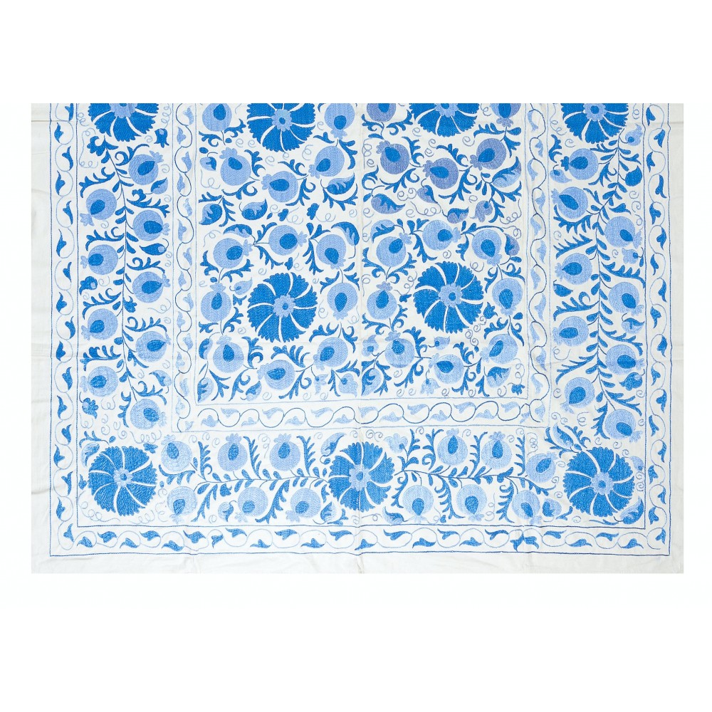 Classic Suzani Silk Embroidery, New Wall Hanging, Bed or Table Cover