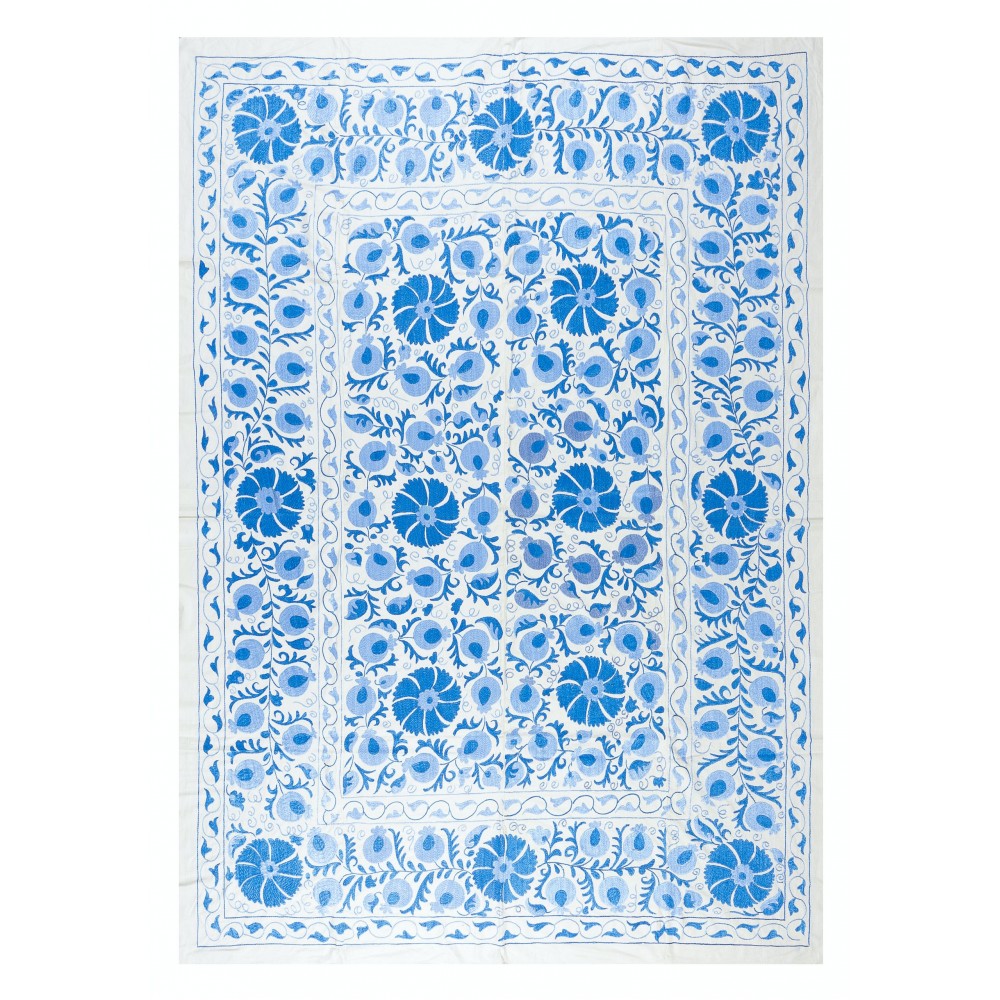 Classic Suzani Silk Embroidery, New Wall Hanging, Bed or Table Cover