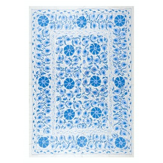 Classic Suzani Silk Embroidery. New Wall Hanging. Bed or Table Cover