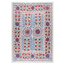 Silk Hand Embroidered Suzani Bed Cover. New Uzbek Suzani Wall Hanging