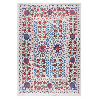 Silk Hand Embroidered Suzani Bed Cover. New Uzbek Suzani Wall Hanging