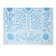 Modern Suzani Textile Bed Cover in Cream & Light Blue. Silk Embroidery Wall Hanging