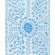 Modern Suzani Textile Bed Cover in Cream & Light Blue. Silk Embroidery Wall Hanging