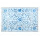 Modern Suzani Textile Bed Cover in Cream & Light Blue. Silk Embroidery Wall Hanging