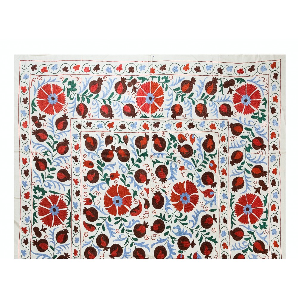 Needlework Wall Art, Embroidered Suzani Wall Hanging, Boho Wall Decor, Modern Bedspread