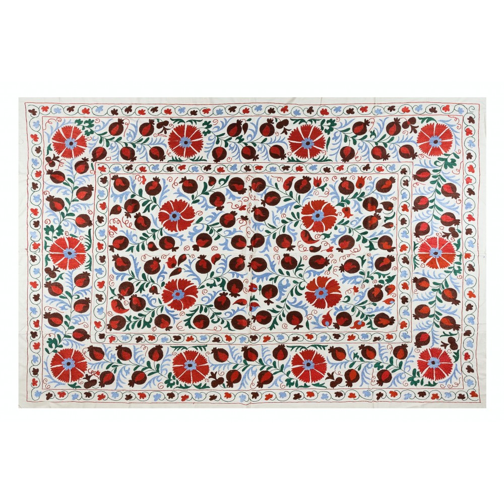 Needlework Wall Art, Embroidered Suzani Wall Hanging, Boho Wall Decor, Modern Bedspread