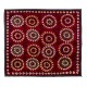 Vintage Silk Hand Embroidery Bed Cover, Central Asian Suzani Wall Hanging