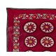 Vintage Silk Hand Embroidery Bed Cover, Central Asian Suzani Wall Hanging