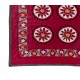 Vintage Silk Hand Embroidery Bed Cover, Central Asian Suzani Wall Hanging