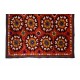 Vintage Traditional Silk Embroidery Bed Cover, Asian Suzani Wall Hanging