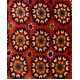 Vintage Traditional Silk Embroidery Bed Cover, Asian Suzani Wall Hanging