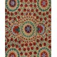 Vintage Silk Hand Embroidery Bed Cover, Central Asian Suzani Wall Hanging