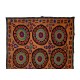 Vintage Silk Hand Embroidery Bed Cover, Uzbek Suzani Wall Hanging