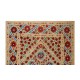 Vintage Silk Hand Embroidery Bed Cover, Decorative Suzani Wall Hanging from Uzbekistan