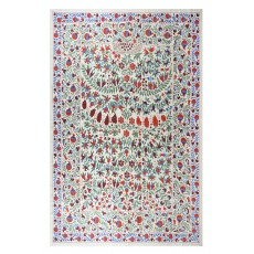 Exceptional Suzani Textile Wall Tapestry. Silk Embroidered Bedspread. Decorative Table Cover. Uzbek Wall Hanging
