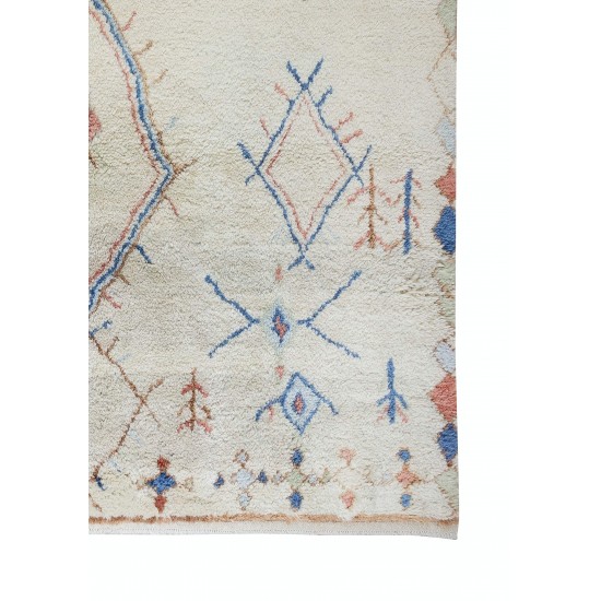 Custom Moroccan Azilal Style Tulu Rug, 100% Soft, Cozy Wool, HandKnotted Shaggy Carpet