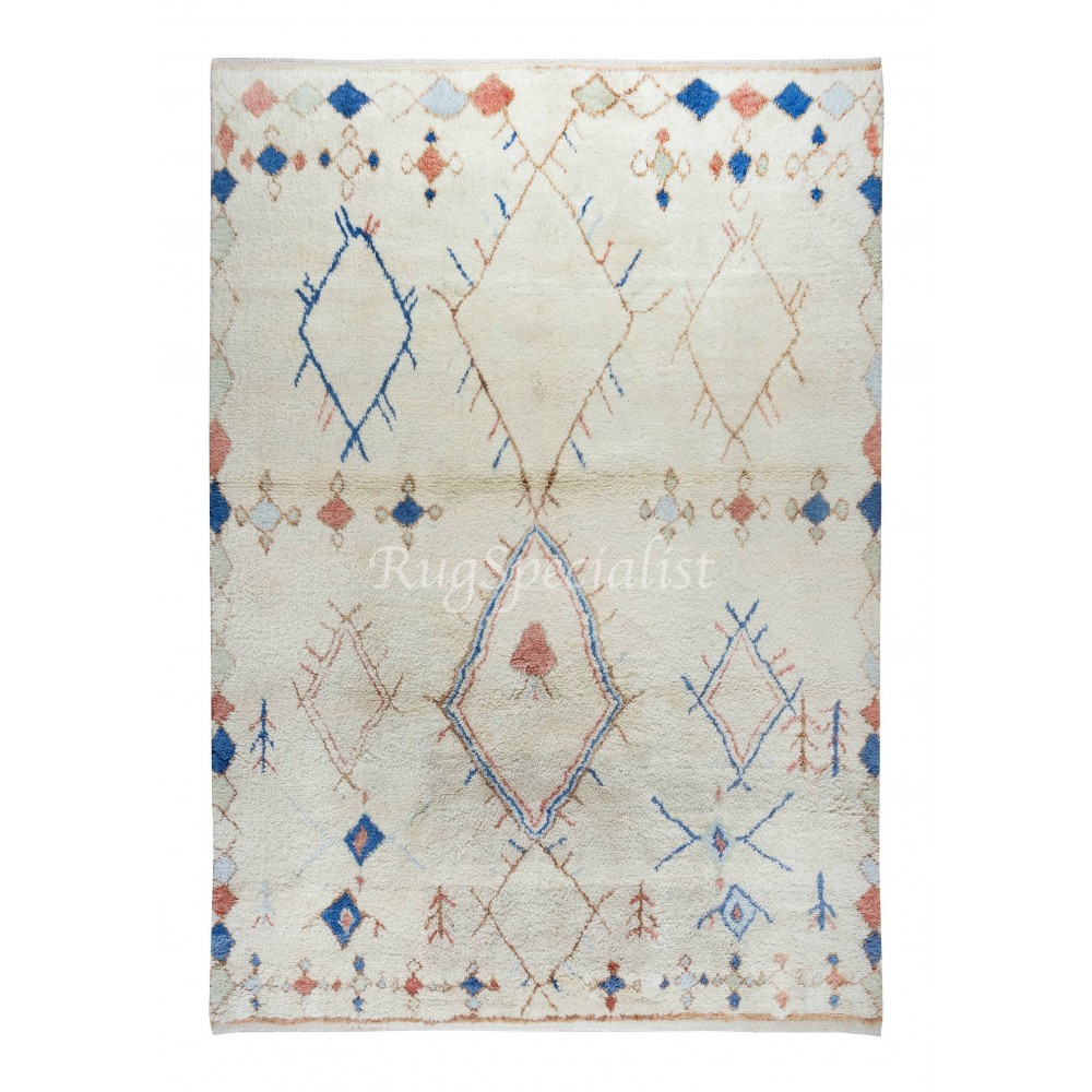 Custom Moroccan Azilal Style Tulu Rug, 100% Soft, Cozy Wool, HandKnotted Shaggy Carpet