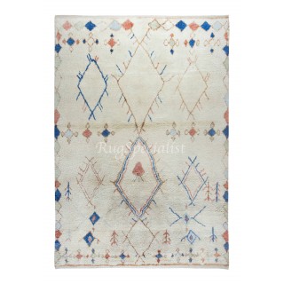 Moroccan Azilal Style Tulu Rug, 100% Soft, Cozy Wool, HandKnotted Beni Ourain Design Carpet