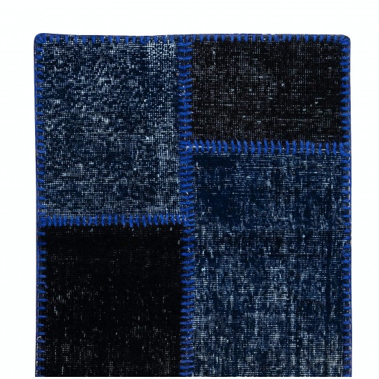 Handmade Patchwork Runner, Blue Corridor Rug for Hallway Decor, Custom Options Available Handmade Patchwork Runner, Blue Corridor Rug for Hallway Decor, Custom Options Available