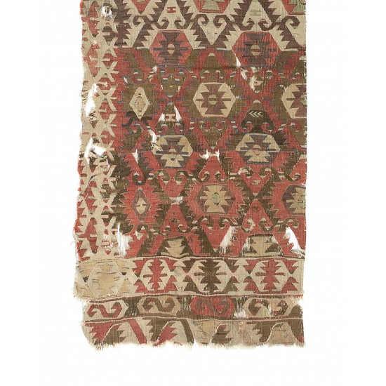 Antique Anatolian Kilim Fragment, 18th Century