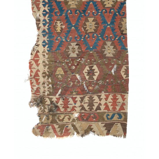 Antique Anatolian Kilim Fragment, 18th Century Antique Anatolian Kilim Fragment, 18th Century