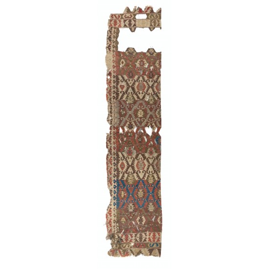 Antique Anatolian Kilim Fragment, 18th Century Antique Anatolian Kilim Fragment, 18th Century