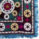 Suzani Silk Emboridery Wall Hanging, Boho Wall Decor, Multicolored Vintage Tapestry, Uzbek Tablecloth