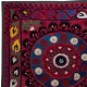 Vintage Silk Embroidered Wall Hanging in Red, Handmade Bed Cover from Uzbekistan, Suzani Fabric Tapestry