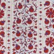 Crochet Wall Hanging. Silk Embroidery Bed Cover in Cream, Red & Blue. Handmade Tapestry
