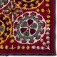Silk Suzani Wall Hanging. Embroidered Tapestry. Handmade Wall Decor. Uzbek Bedspread in Red, Yellow & Green Colors